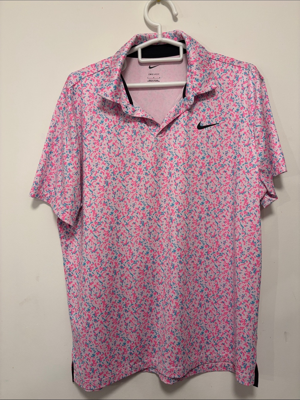 Nike Men’s Pink Multicolor Confetti Dri-FIT Polo